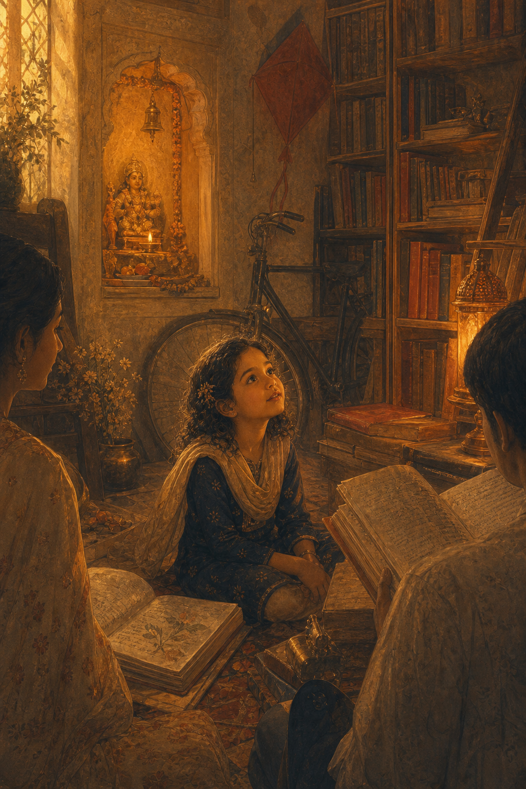 A childhood home filled with books